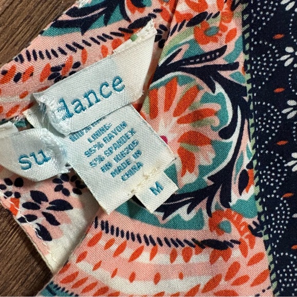 Sundance Patchwork My Favorite Dress Multicolor Boho Short Sleeve paisley - Picture 4 of 4